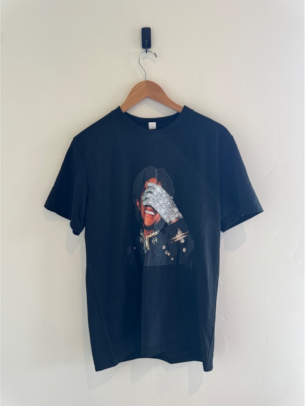 Michael Jackson Black Graphic T-Shirt Size Medium King of Pop Music Tee